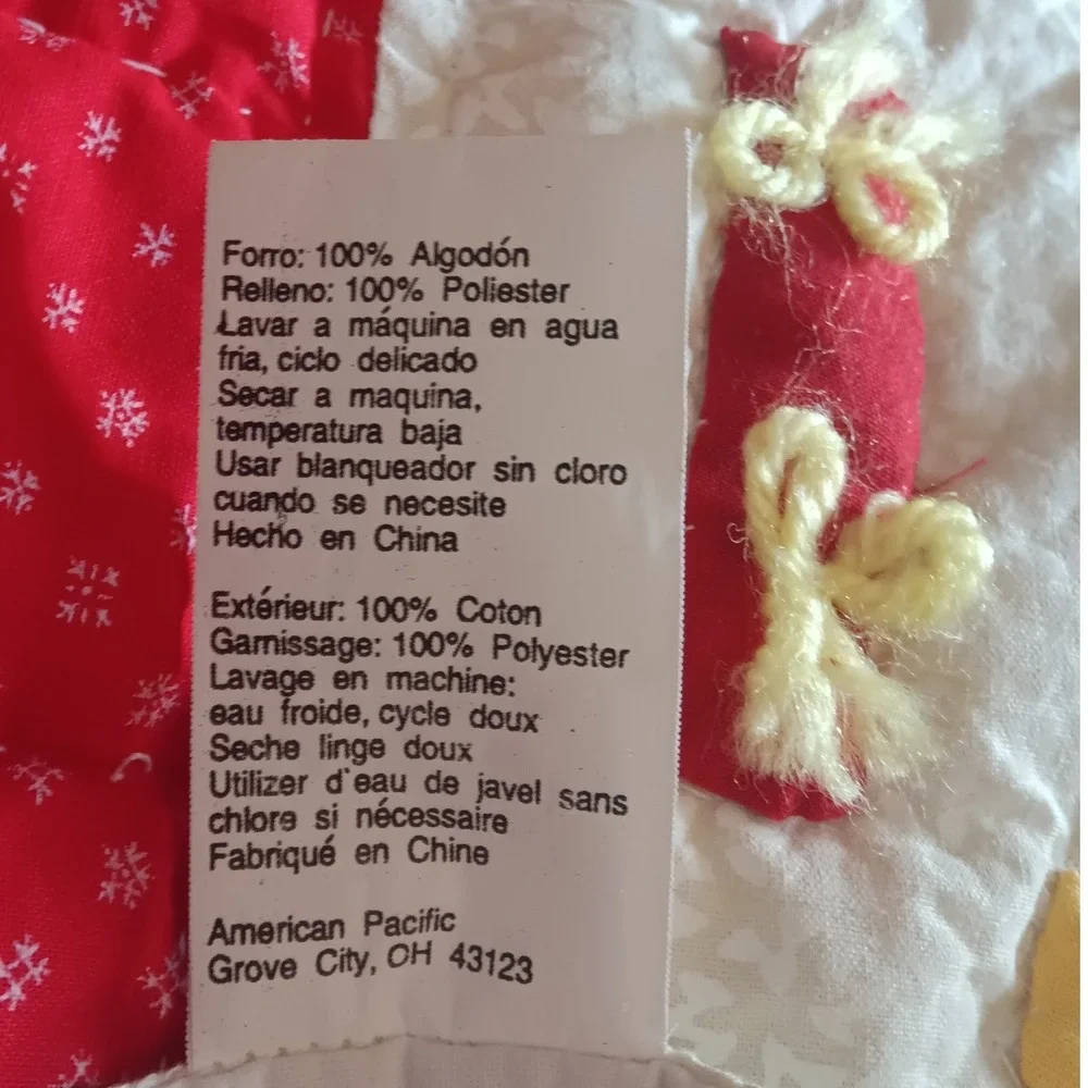 VTG American Pacific Quilted Christmas Table Runner Gingerbread Cotton 68 x 15‎